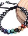 Premium Hematite 7 Chakra Double Layer Bracelet - Image 5