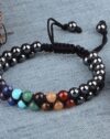 Premium Hematite 7 Chakra Double Layer Bracelet - Image 2