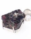 Natural Garnet Raw Unisex Pendant In Sterling Silver - Image 5