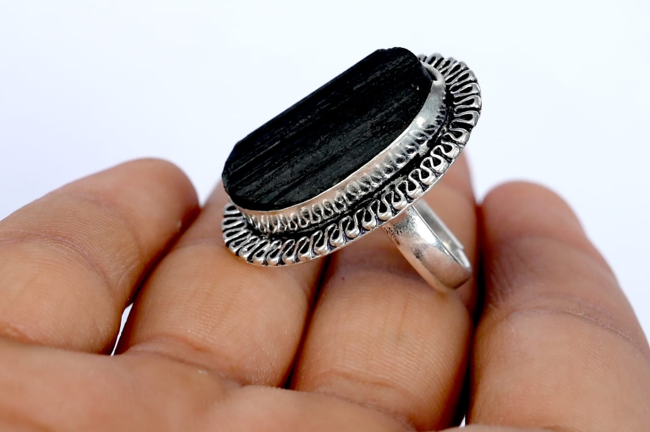 Buy Black Tourmaline Ring, Raw Black Tourmaline Ring, Marquise Ring, 925  Sterling Silver Black Tourmaline Ring, Tourmaline Ring-u395 Online in India  - Etsy
