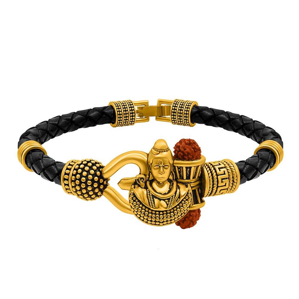 Lovely Diwali Lord Shiva OM Rudraksha Golden Band Bracelet Tika Bhai Dooj  India | eBay