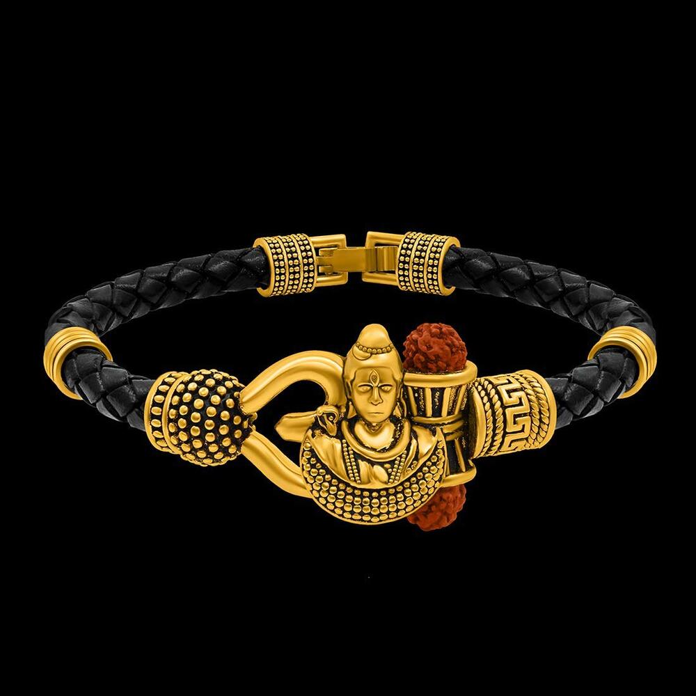 Men bracelet gold Shivaji Maharaj
