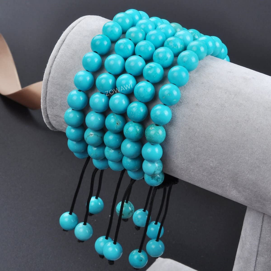Firoza silver bracelet 8 beads turquoise silver bracelet