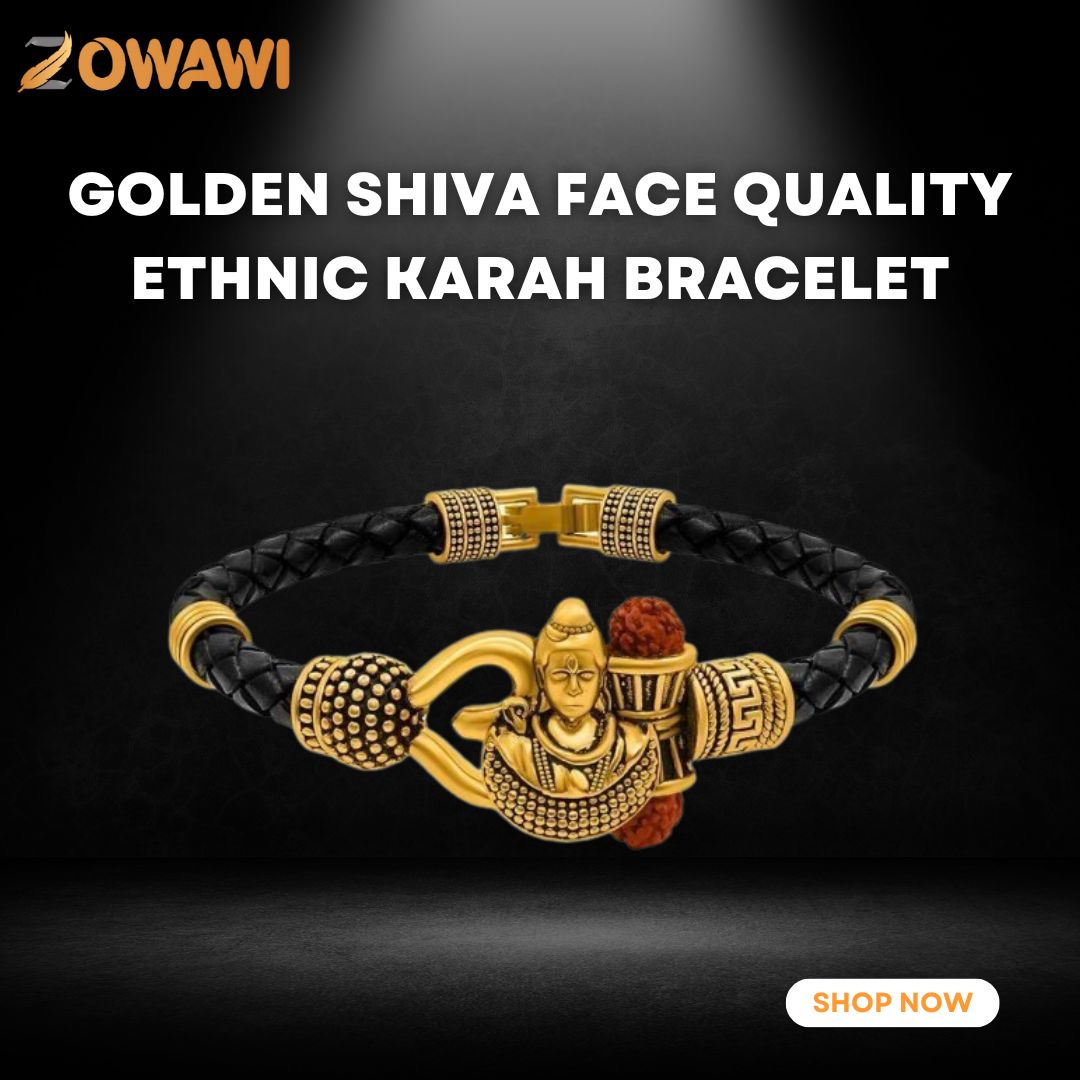 Buy Prabhu Darshan Rudraksha Shiva Trishual Adjustable Brass Copper Golden  OM Kada Mahadev Gold Bracelet For Men and Boys at Amazon.in