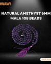 Natural Amethyst 6mm Mala 108 beads