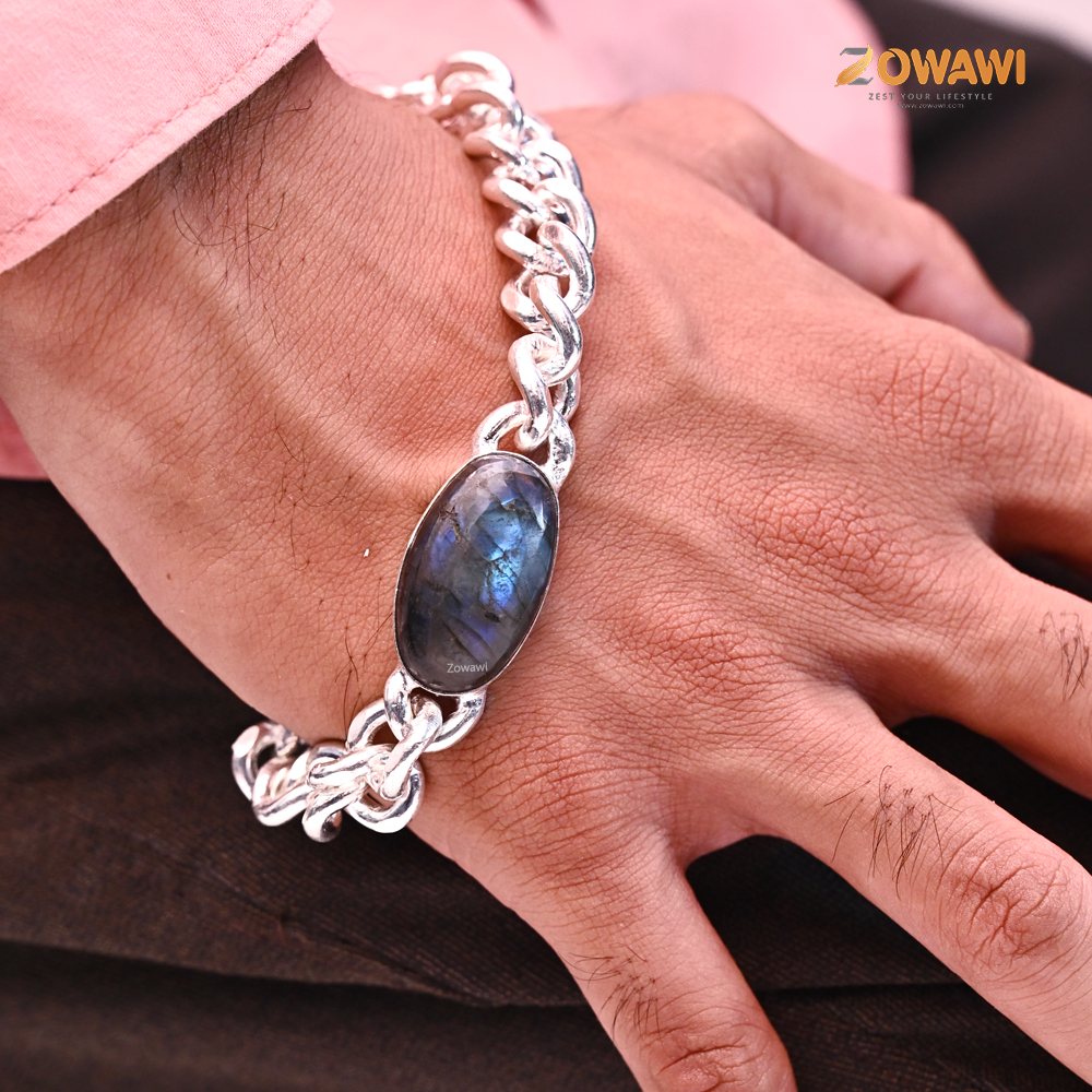 Fashion Polished Pearl Stone Ani-tarnish Labradorite Gemstone Sterling  Silver Bracelets at Best Price in Pindwara | Ambika Jewellers