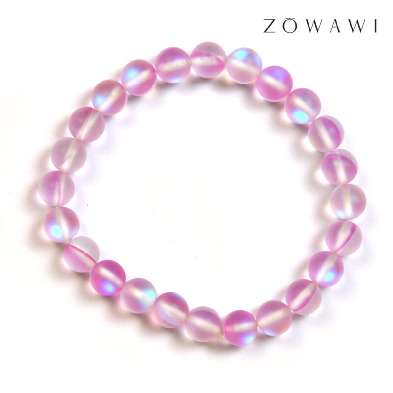 Energized Pink Angel Aura Quartz Bracelet 8mm Beads Size