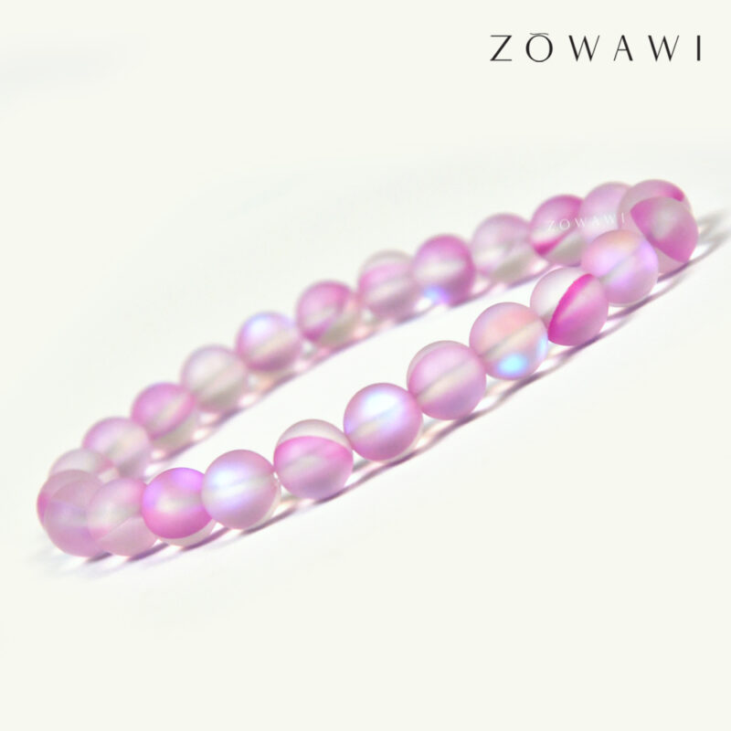 Energized Pink Angel Aura Quartz Bracelet 8mm Beads Size - Image 2