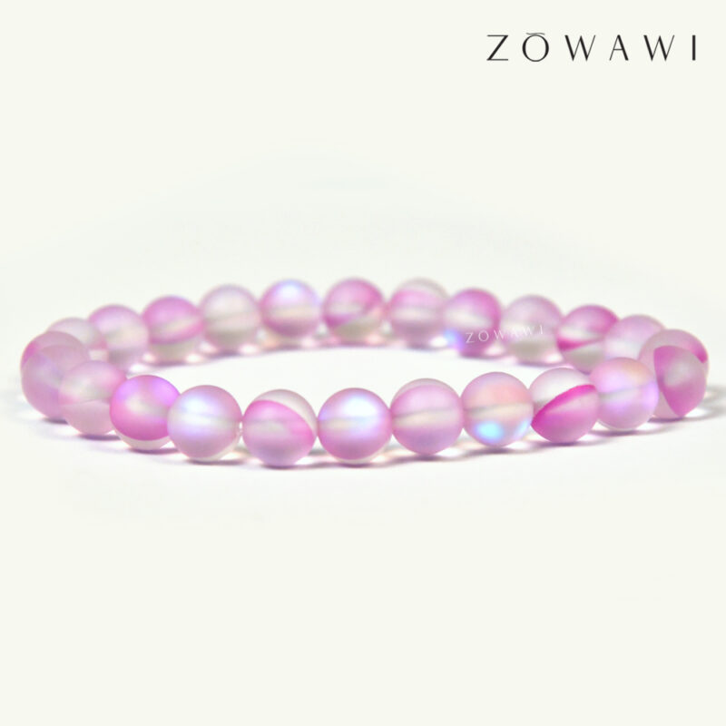 Energized Pink Angel Aura Quartz Bracelet 8mm Beads Size - Image 5