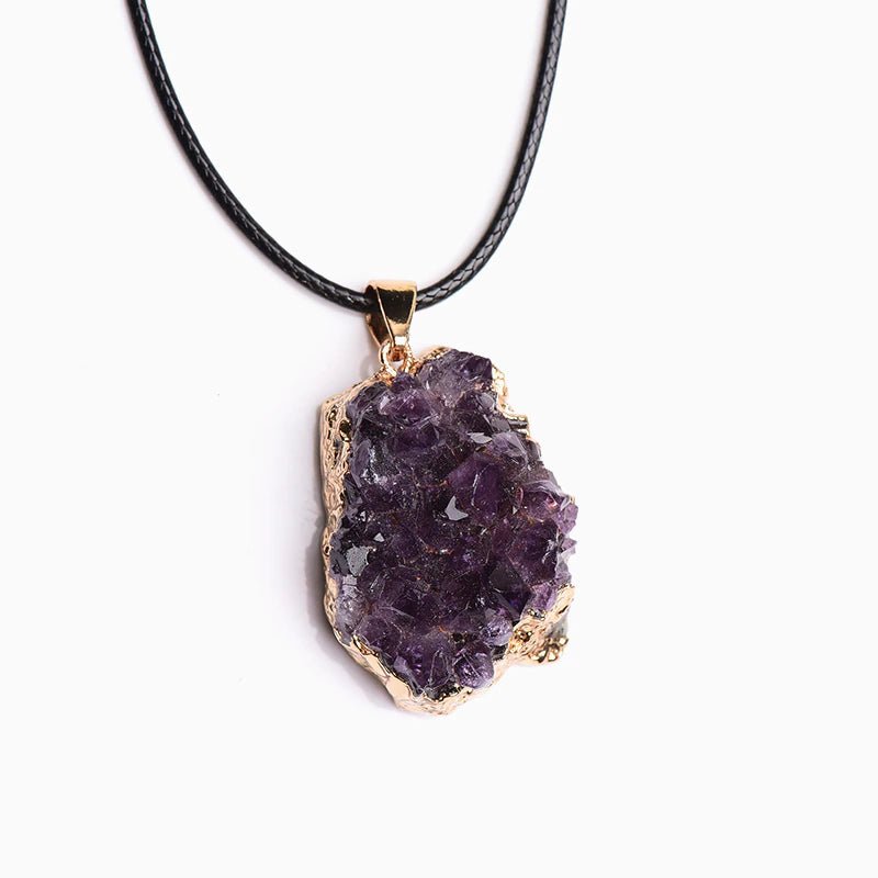 Natural Amethyst Cluster Pendant From Uruguay - Image 4