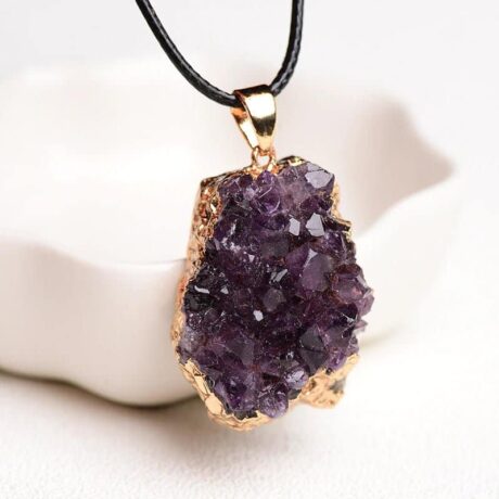 Natural Amethyst Cluster Pendant From Uruguay
