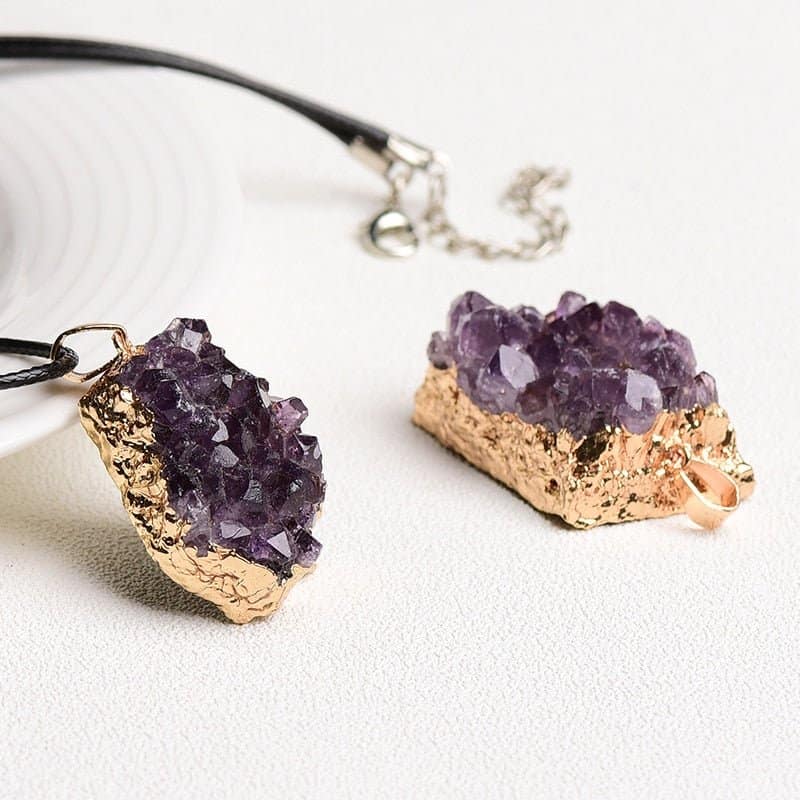 Natural Amethyst Cluster Pendant From Uruguay - Image 6